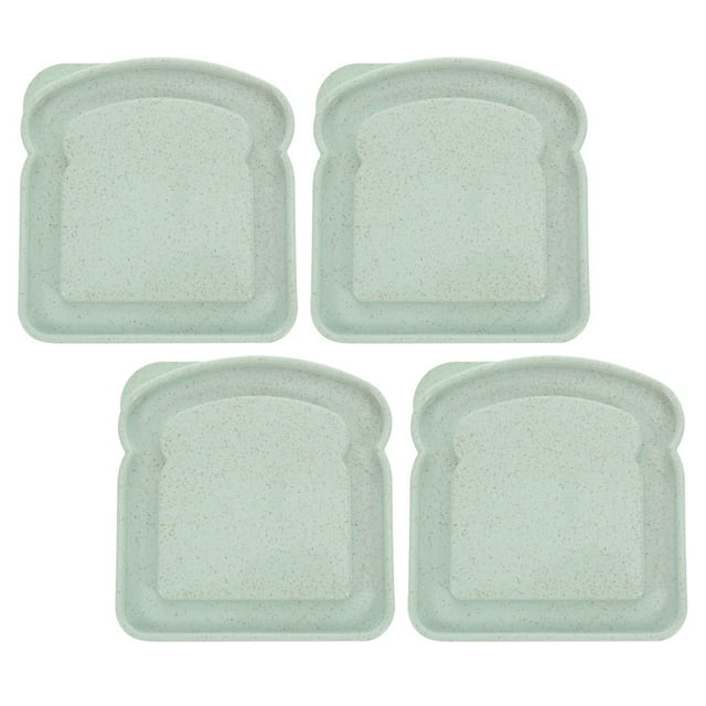Sandwich Box 4 Pcs Container Portable Bakery Boxes Lunchbox Leak Proof