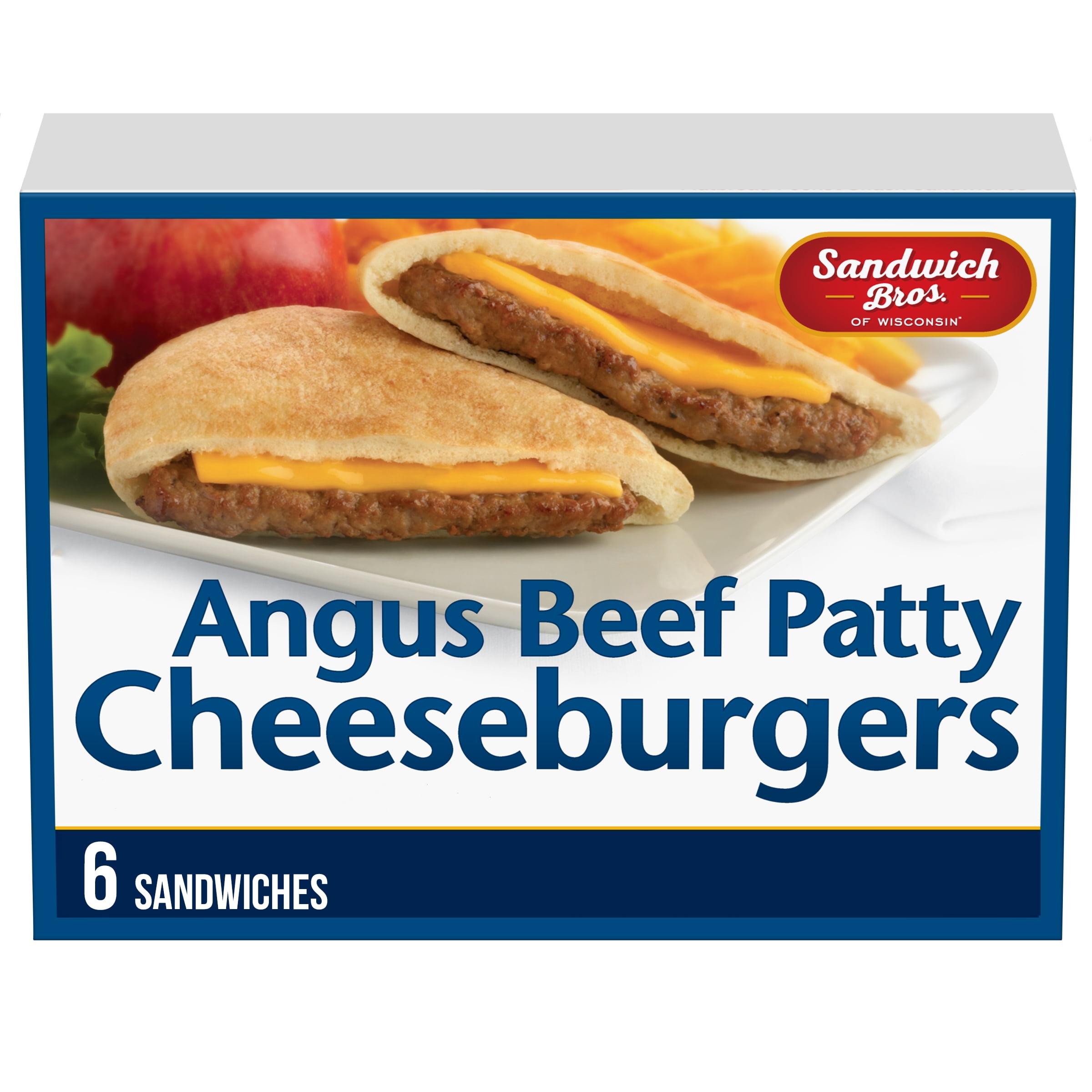 Sandwich Bros. Angus Cheeseburger Flatbread Sandwiches, Frozen