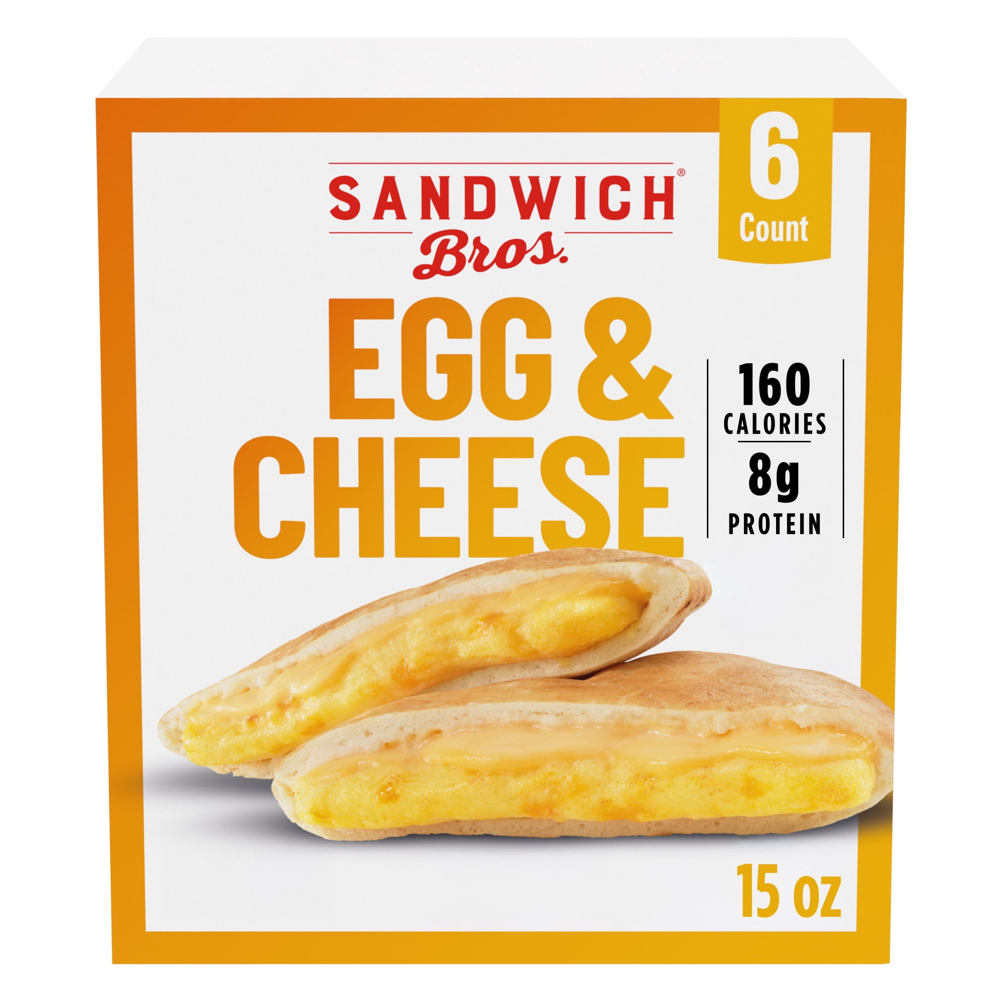 Sandwich Bros. Egg & Cheese, Frozen Breakfast Sandwiches, 15 oz., 6-Count