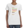 thumbnail image 1 of Sandwich Check List Women White T-Shirt, Female Large, 1 of 4