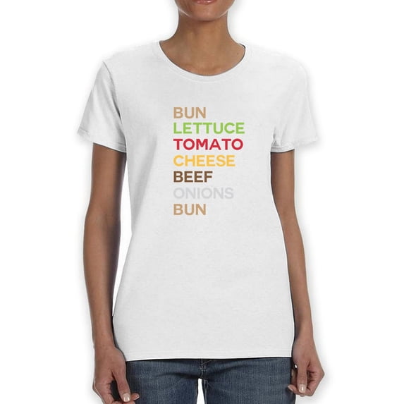 Sandwich Check List Women White T-Shirt, Female Large
