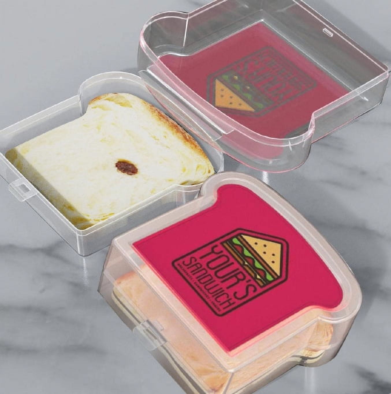 Sandwich Container Bread Storage Box Sandwich Case with Lid Reusable