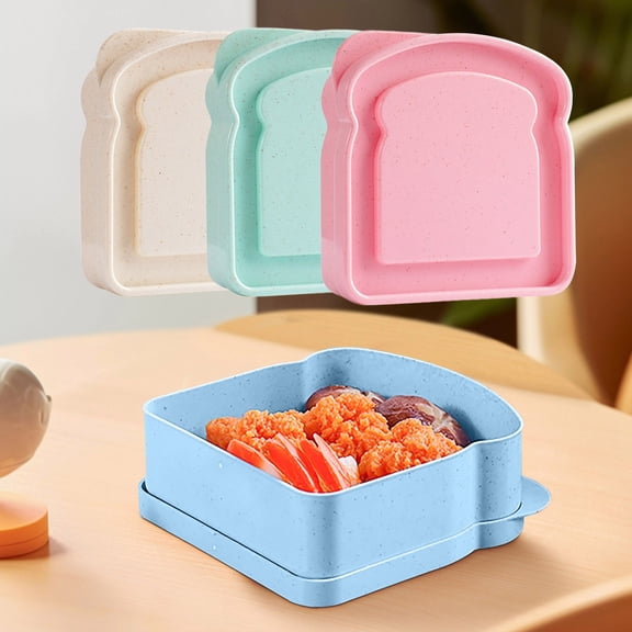 Sandwich Container, Lunch Box, Food Storage Box, Bamboo Fiber Portable Meal Container, Microwave Dishwasher Safe Reusable Food Holder, Lightweight Lunch Box for Travel Outdoor Picnic Meal Prep