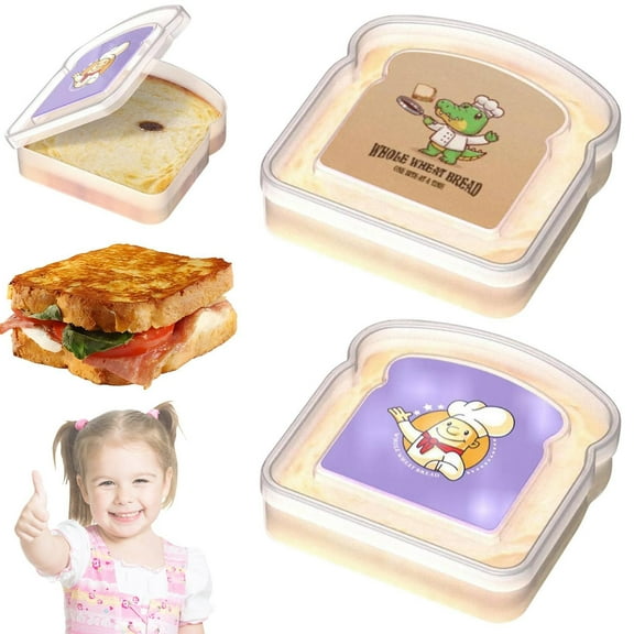 Sandwich Container,Toast Shape Sandwich Box,Sandwich Box Food Storage Toast Shape Holder Plastic for Lunch,Toast Fresh-Keeping Container,Sandwich Keeper for Adults Prep Microwave,5.11x1.37x4.92