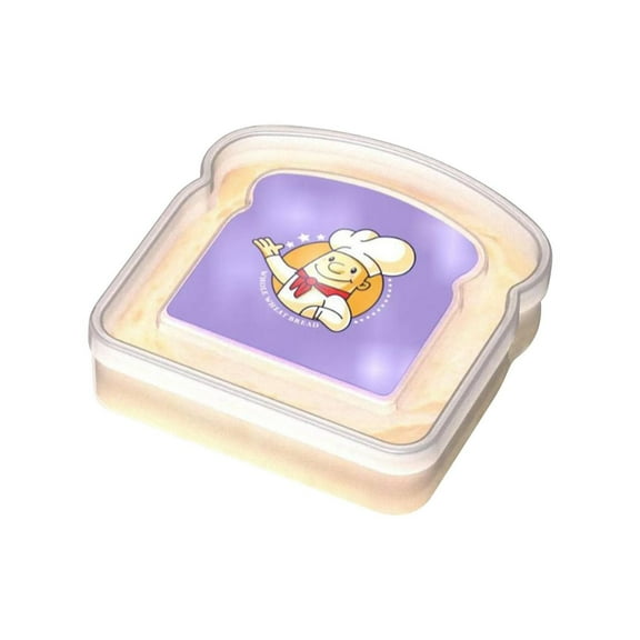 Sandwich Container, Torqee Bread Box with Sticker, Plastic Lunch Holder for Fresh Keeping, for Food Storage, Meal Prep and Daily Lunch Use, Violet