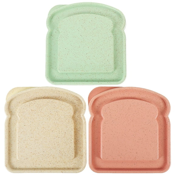 Sandwich Containers 3Pcs Outdoor Camping Picnic Boxes Bread Toast Storage Holders Portable Food Holders