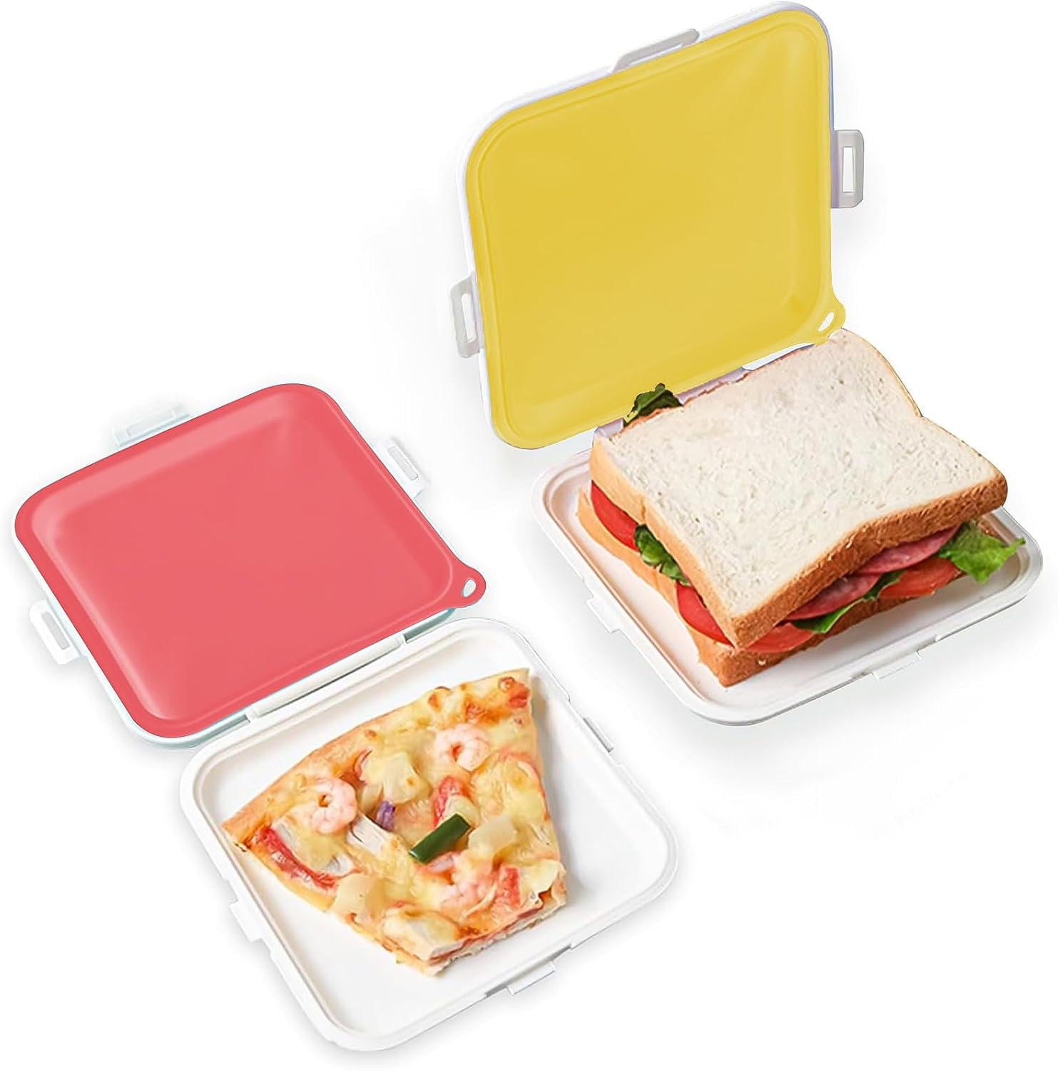 Sandwich Containers, Silicone Sandwich Storage with Snap-Off,Sandwich ...