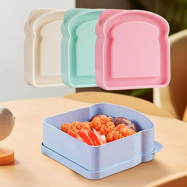 Sandwich Containers, Toast-Shaped Lunch Boxes for Lunch, Bread & Toast,Reusable Food Grade Plastic Food Storage Sandwich Box with Lid,Microwave & Dishwasher Safe,for Family Adults for Office,Camping