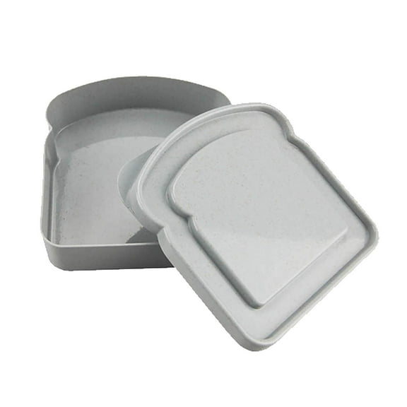 Sandwich Containers for Lunch Box, Reusable Sandwich Containers Holder Box, Bread Snack Meal, Plastic Toast Shape Food Storage,Grey