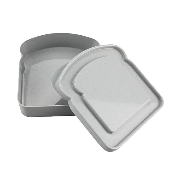Sandwich Containers for Lunch Box, Reusable Sandwich Containers Holder Box, Bread Snack Meal, Plastic Toast Shape Food Storage,Grey