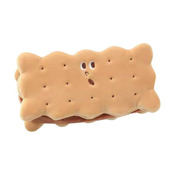 Sandwich Cookie Design Pencil Case Plush Soft Large Capacity Zipper Stationery Bag Multi Functional Storage Pouch for Organization and Decoration