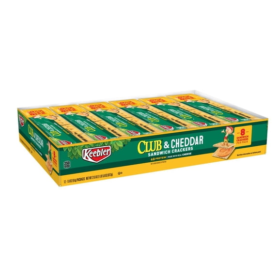 "Sandwich Cracker, Club And Cheddar, 8 Cracker Snack Pack, 12/box | Bundle of 5"