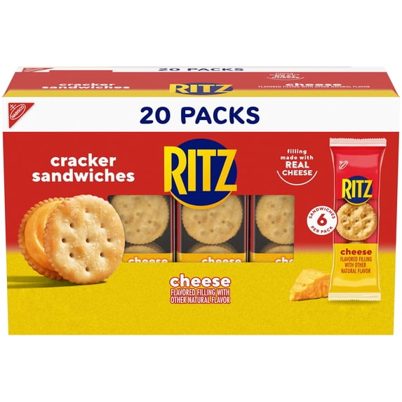 Sandwich Crackers Lunch Snacks 20 Snack Packs 6 Ritz Cheese Per Pack