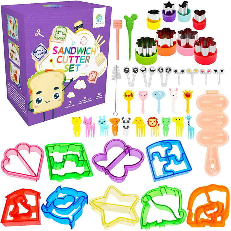 Sandwich Cutter for Kids, 45-in-1 Ultimate Bento Box Accessories Set,  Sandwich Cutters, Fruit Cutter, Animal Food Picks, Rice Ball Maker - Create  Fun and Healthy Lunches 