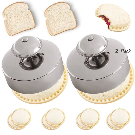 Sandwich Cutter and Sealer,2 Pack Food-Grade 304 Stainless Steel Sandwich Decruster,3-1/2 inch DIY Sandwich Maker for Kids