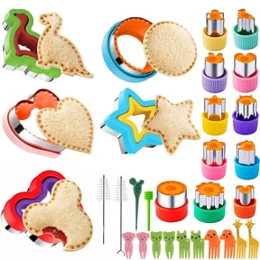 Sandwich Cutter and Sealer 30PCS for Kids Lunch, Bread Decruster Sandwich Maker , DIY Fruit Cookie Cutter