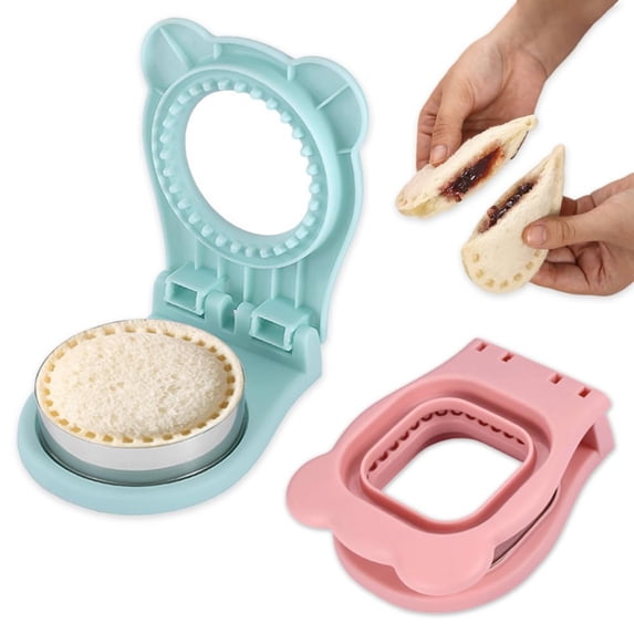 Sandwich Maker,2PCS Sandwich Cutters for Kids Lunch,Crustless Breakfast Sandwich Cutter and Sealer Set Great for Children Boys Girls Lunchbox and Bento Box,Circle Square