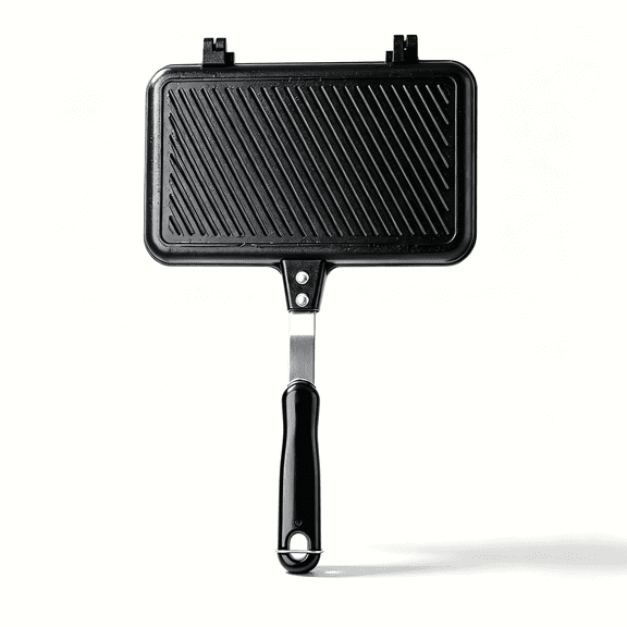 Sandwich Maker, NonStick Aluminum Flip Pan with HeatResistant Handle, Stovetop Grill Panini Maker Pan for Toasted Sandwiches, Ideal for Indoor, Outdoor, Camping, Home Kitchen Breakfast