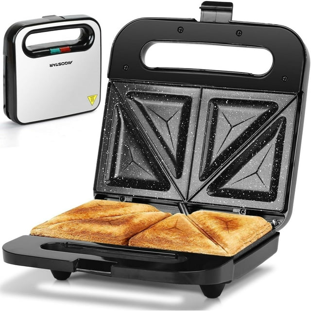 Sandwich Maker with Super Nonstick Ceramic Plates, Panini Press
