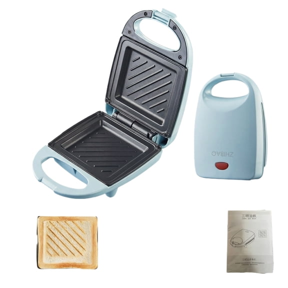 Sandwich Maker Toaster Machine, Non-stick Electric Panini Press for Quick Breakfast Lunch, Compact Countertop Bread Toaster for Grilled Cheese Snack Quesadilla, Blue