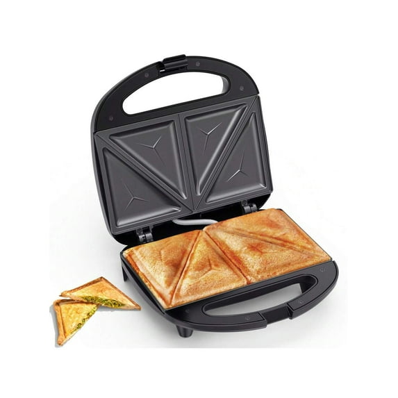Sandwich Maker With Triangle Plates, 2 Slice Non-Stick Grilled Cheese Maker, Indicator Lights, Cool Touch Handle, Easy To Clean And Store, 750 W