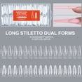thumbnail image 1 of Sandwich Nail Dual Forms, Stiletto Top & Bottom for Builder Gel 256 Pcs Reusable Nail Forms Guide Lines Nail Mold for Nails Extension,Salon & Home DIY Nail Art Tools, 1 of 5