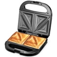thumbnail image 1 of Sandwich Panini Maker Grilled Cheese, Machine Tuna Melt Omelets Non-stick Cooking Surface, 2 Slice, 750 Watts, Stainless Steel, 1 of 7