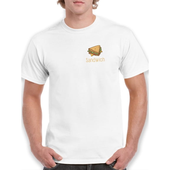 Sandwich Pocket Graphic Quote Men White T-Shirt, Male Medium