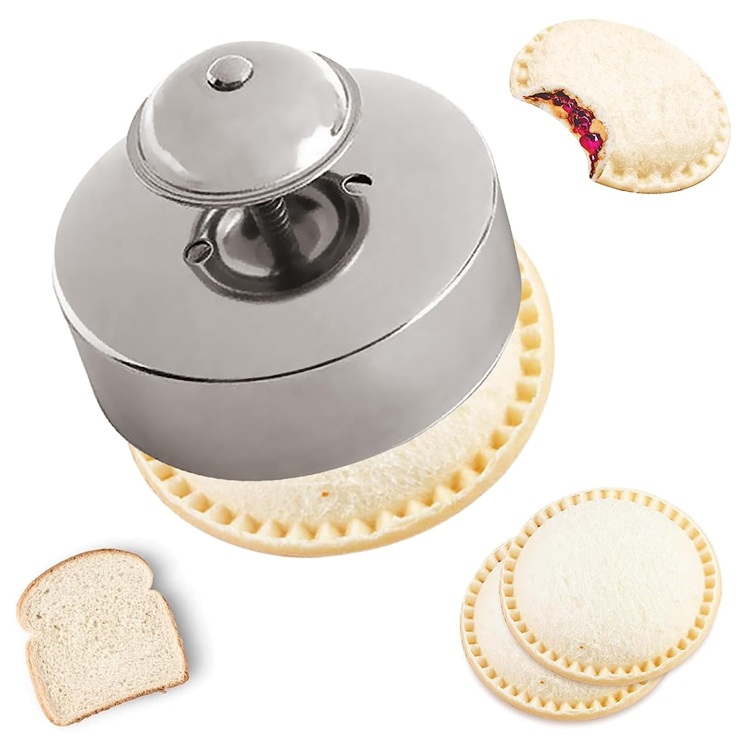 Sandwich Cutter, Sealer and Decruster for Kids - Remove Bread Crust, Make DIY Pocket Sandwiches - Non Toxic, BPA Free, Food Grade Mold - Durable, Port