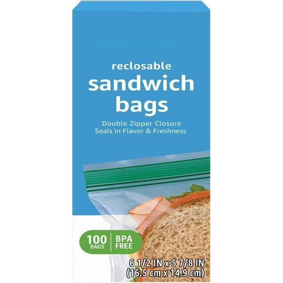 Sandwich Storage Bags 300 Count Reusable Durable Food Safe BPA Free Leak Proof for Lunch Snacks Meal Prep