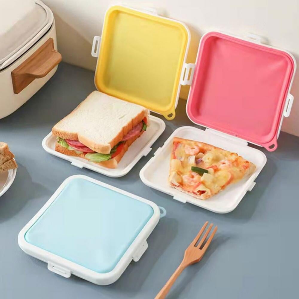 Sandwich Toast Case Sandwich Containers Leak-Proof Reusable Silicone Lunch  Box Storage Bag For School Office GQ - AliExpress