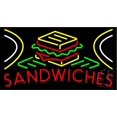 thumbnail image 1 of Sandwiches Logo LED Neon Sign 13 x 24 - inches, Clear Edge Cut Acrylic Backing, with Dimmer - Bright and Premium built indoor LED Neon Sign for restaurant window and interior decor., 1 of 7