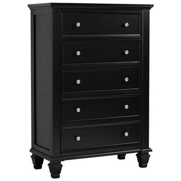Sandy Beach 5-drawer Chest Black
