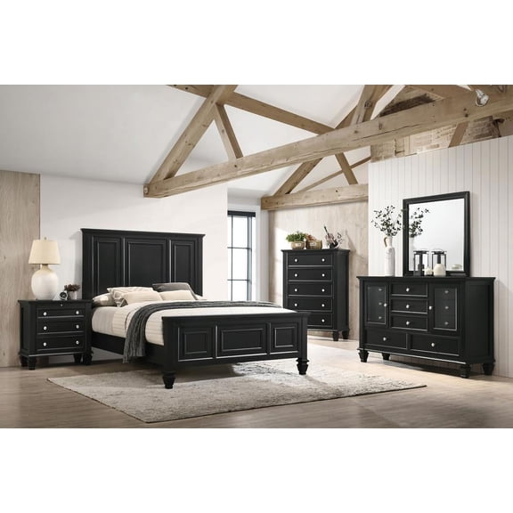 Sandy Beach Bedroom Set with High Headboard