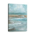 thumbnail image 1 of Sandy Beach Canvas Décor - 12x16 Inch Modern Navy Blue Wall Art with Coastal Ocean Prints for Bathroom, 1 of 7