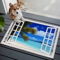 thumbnail image 1 of Sandy Beach Front Door Rugs 2x3 ft Coconut Trees Seascape Windows View Small Rug for Entryway Non Slip Washable Bathroom Door Mat Absorbent Floor Mat for Indoor Entrance, 1 of 9