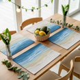 thumbnail image 1 of Sandy Beach Oceans Waves Placemats Set of 4,Wipeable Washable Table Mats for Dining Tables, Blue Brown Gradient Place Mats for Kitchen Event Party Tabletop Decor, 1 of 9