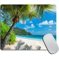 thumbnail image 1 of Sandy Beach with Palm and Turquoise sea Mouse Pad Non-Slip Rubber Base Gaming MousePads for Computers Laptop Office, Computer Mouse Pad for Wireless Mouse, 9.5"x7.9"x0.12" Inch(240mm x 200mm x 3mm), 1 of 5
