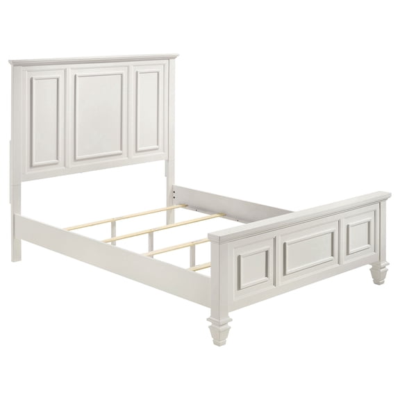 Coaster Sandy Beach Wood Queen Panel Bed, Cream White
