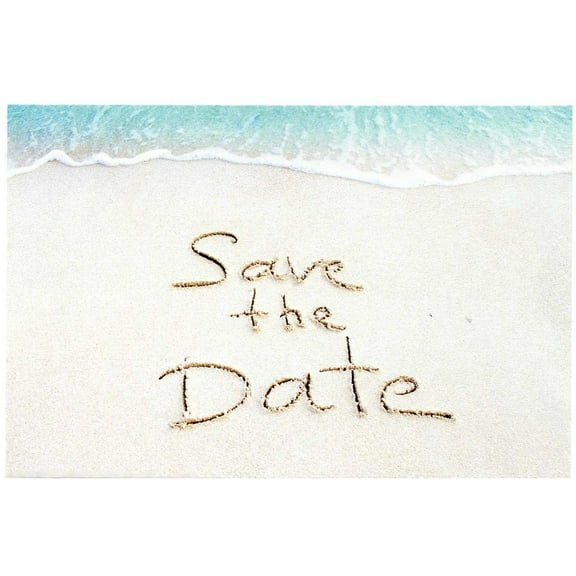 Sandy Beach Save The Date Postcards - 4in. X 6in. - 100 Pack - Wedding Save The Dates, Wedding Stationery, Party Invites