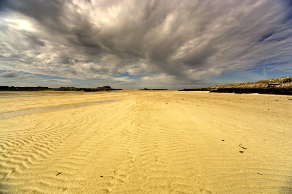 Sandy Beach Scotland Canvas Art - John Short Design Pics (36 x 24)