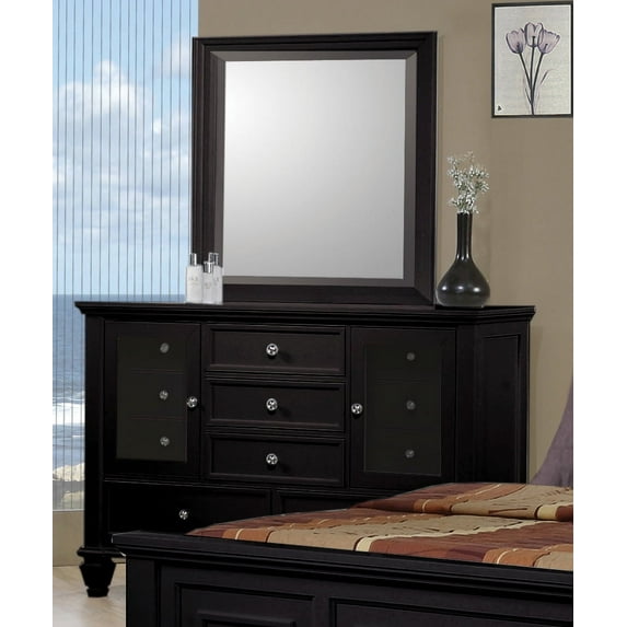 Sandy Beach Vertical Dresser Mirror Black