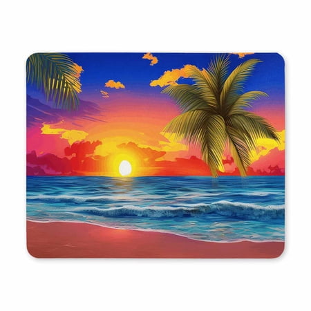 Sandy BeachMouse Pad,Gaming Mouse Pad Non-Slip Keyboard Pads Waterproof Laptop Desk Mat for Gaming Office Home,Pretty Cute Mouse Pad for Office Gaming Laptop Women Kids