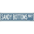 thumbnail image 1 of Sandy Bottoms Way Beach Theme Street Sign 16" x 4" Funny Tin Sign Shore Home Decor, 1 of 4