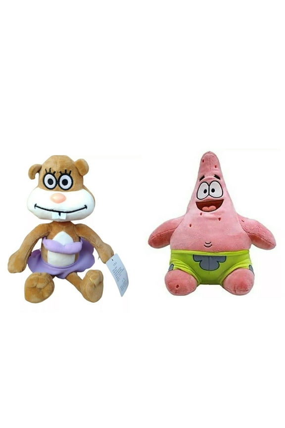 Sandy Cheeks & Patrick Star 12" High Quality Plush Stuffed Spongebob Squarepants New