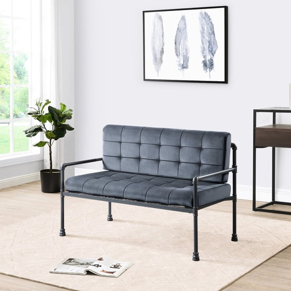 Sandy Grey Loveseat with Loose Back and Seat | In Primary Living Spaces | Allows Easy Adjustment and Comfort