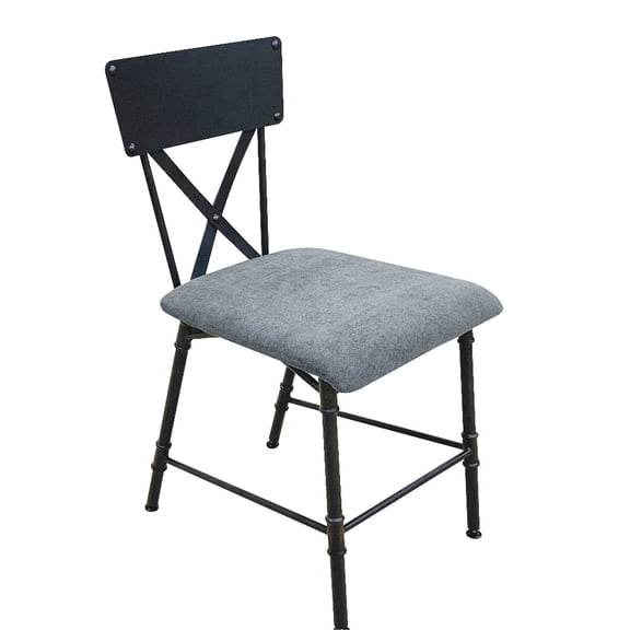 Sandy Grey Upholstery - Cross Back Design for Durability - Living Room or Study - Easy to Assemble