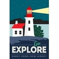 thumbnail image 1 of Sandy Hook, New Jersey, Go Explore, Lighthouse, Vector Style (9x12 Wall Art Print, Home Decor), 1 of 3