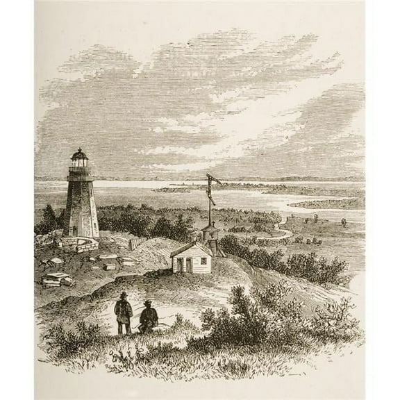 Sandy Hook New Jersey Seen From The Lighthouse In 1870S From American Pictures Drawn with Pen & Pencil by Rev Samuel Poster Print, 13 x 16