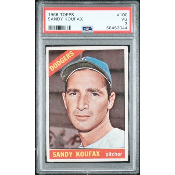 Sandy Koufax 1966 Topps Baseball Card #100 Graded PSA 3 68463044